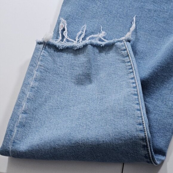 Levi's Jeans Womens 20W Blue High Waist Tapered Cropped Raw Hem Wedgie Skinny - Picture 14 of 16